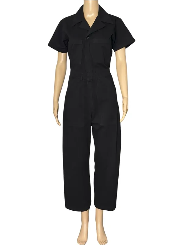 BIG BUD PRESS Short Sleeve Jumpsuit, Basic Black, XS Black - Image 4