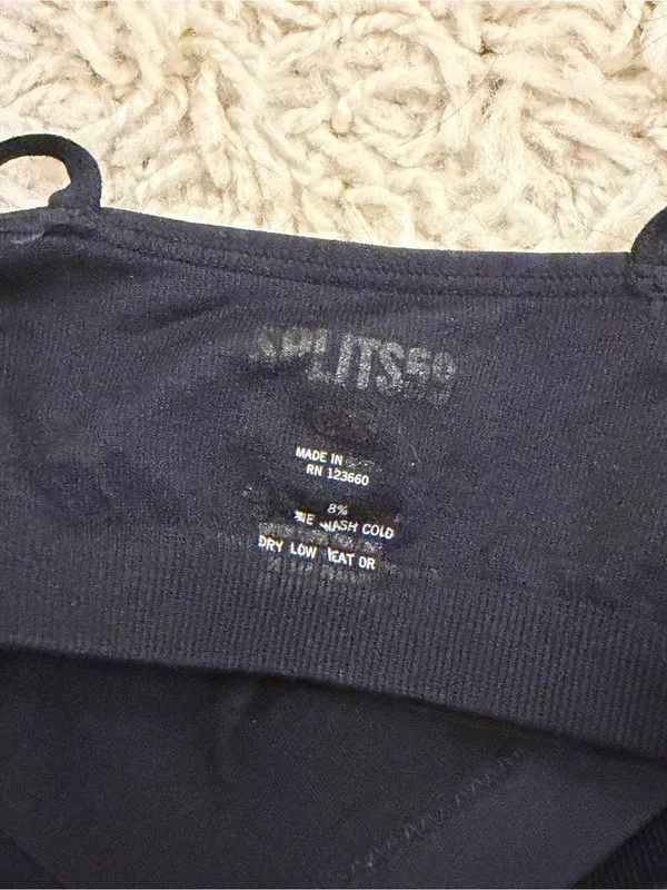 Splits59 Black Women's Seamless Cami Crop Top - Image 3