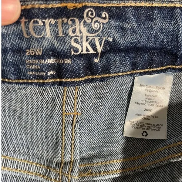 Terra & Sky Plus High Rise Blue Denim Jeans NEW Size 26W Womens Summer Vacation - Image 3