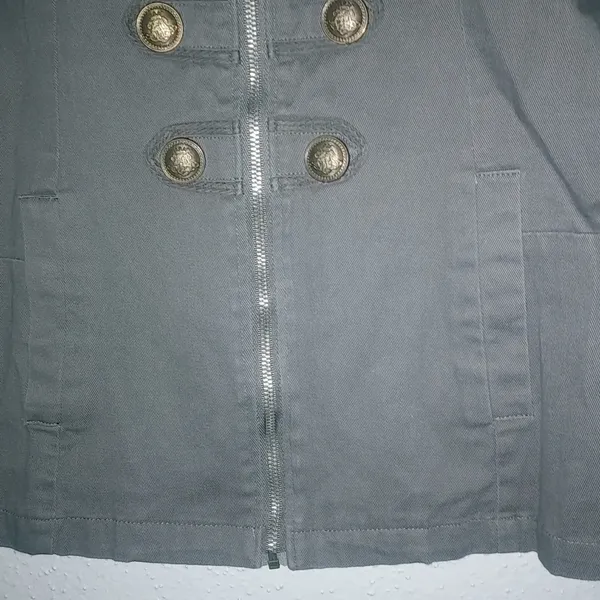 Passport M Cotton Military Army Green Zip Front Shacket Light Jacket - Image 3