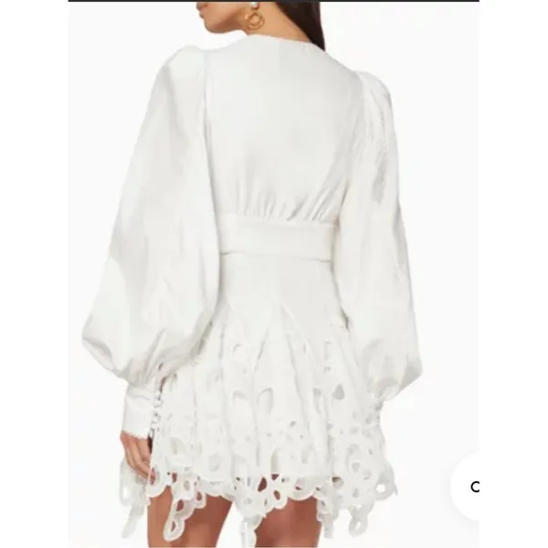 Acler Vicount Dress Embroidered Eyelet Dress Ivory White Size 6 NWT NEW - Image 3