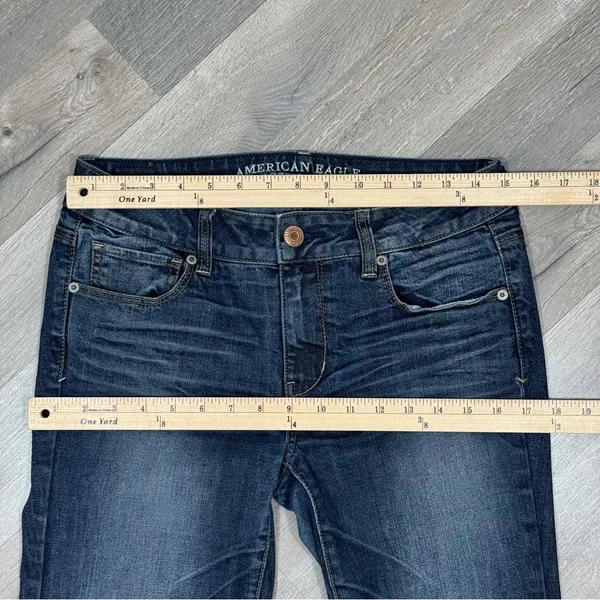 American Eagle Skinny Super Stretch Ankle Jeans Dark‎ Blue Size 8 Long - Image 11