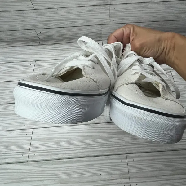 Vans‎ Sk8-Low Marshmallow Black Suede Canvas Sneakers Womens 8.5 Mens 7 NEW - Image 5