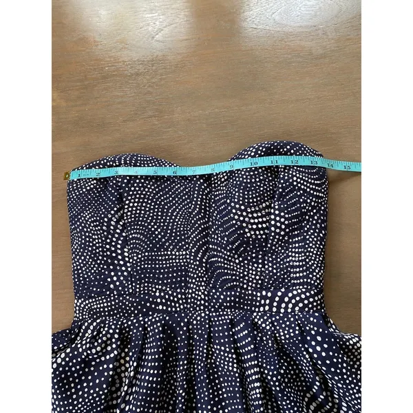 devlin Dress Size Small Strapless Blue White Quilted Smocked Mini from Nordstrom - Image 5