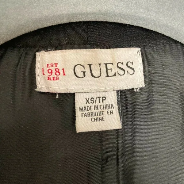 Guess Denim Vest Womens 6 Black Jean Waistcoat Sleeveless‎ Open Front Y2K Grunge - Image 3