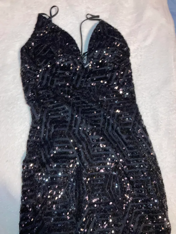 Windsor Black Sequin Mini Dress - Image 3