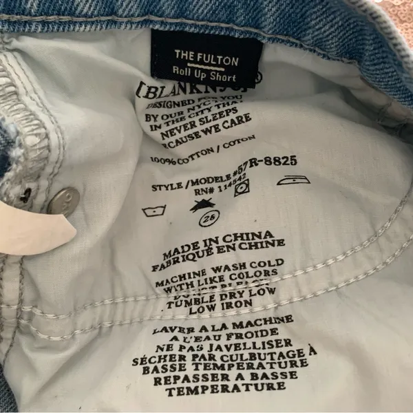 Blank NYC the Fulton Roll Up Light Blue Jean Shorts Size 28 - Image 8
