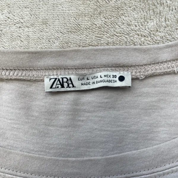 Zara Cream Puff Sleeve cropped minimalist career capsule wardrobe romantic top - Image 4