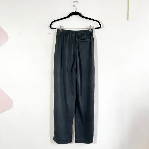 Uniqlo Wide Leg‎ Twill Pants Women's Minimalist Quiet Luxury Black XS - Image 3