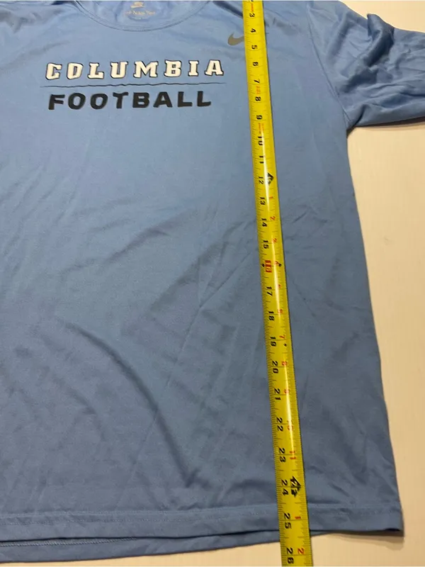 Columbia University Football Nike Tee Shirt Sz L Unisex/Women Blue Long Sleeve - Image 6