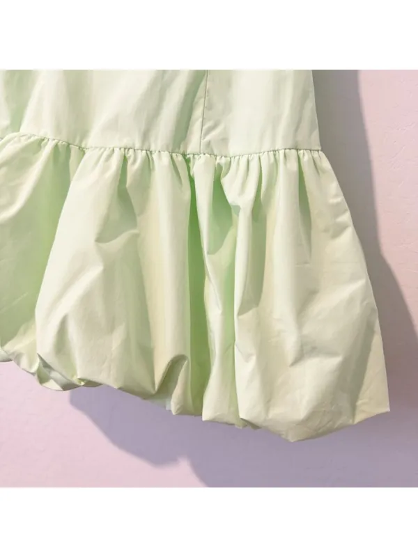 Amanda Uprichard Faith Dress Medium‎ Green Bubble Drop Waist Romantic Coquette - Image 5