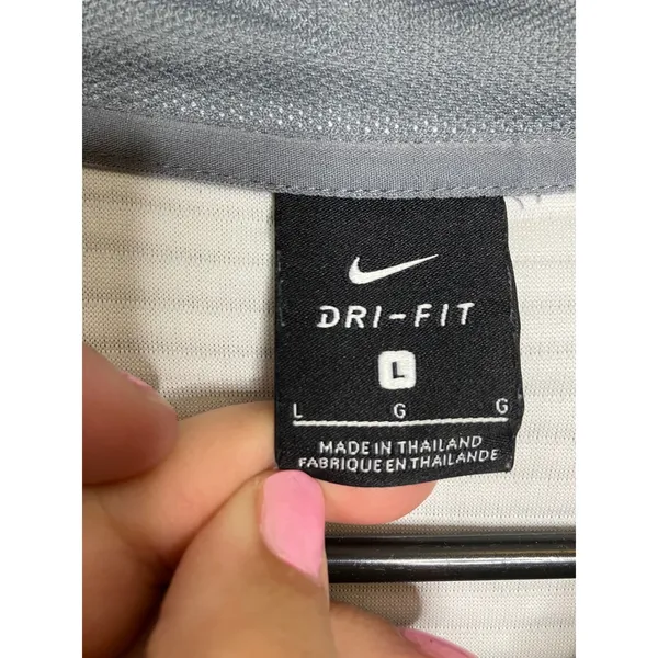 Nike Dri-FIT‎ Hoodie Womens Large Gray Excellent Textured Swoosh Pullover - Image 3