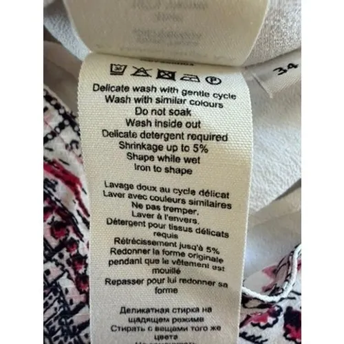 By Malene Birger Postcard‎ City Print Long Sleeve Blouse Pink Cream Size 34 XS - Image 11