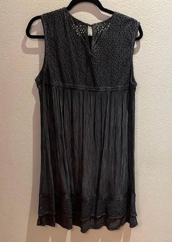 Knox Rose Gray Smocked Pleated Mini Dress - Image 2