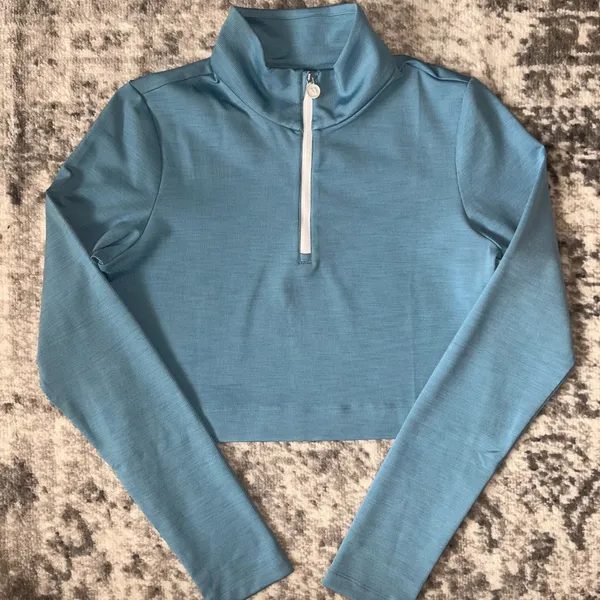 Vuori Lux Rib Half Zip Long Sleeve Cropped Top - Image 2