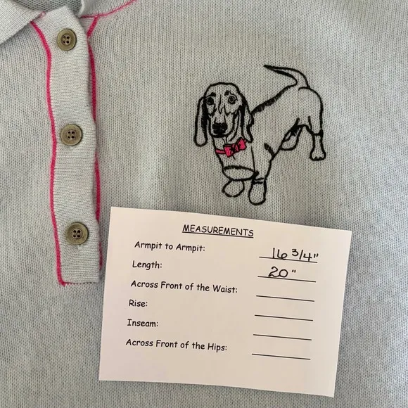 Anthropologie PILCRO The Jensen‎ Cashmere Crop Polo Sweater Soft Sea Dog X-Small - Image 13