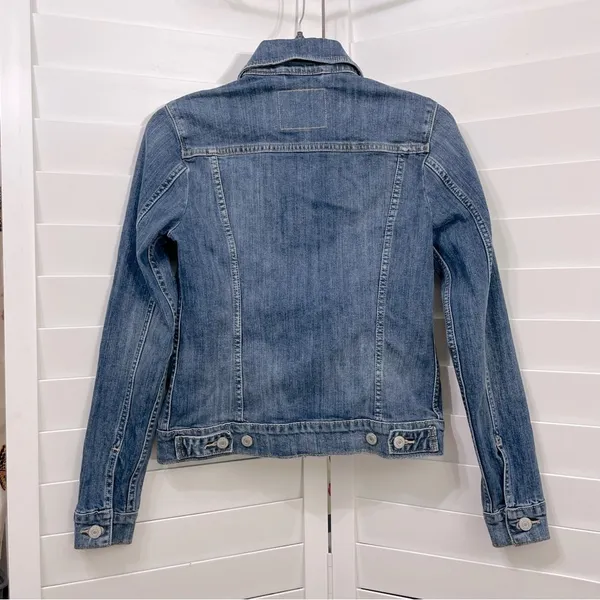 Levi’s Original Trucker Denim Jacket Sz S Blue Stretch Jean Classic S40117 - Image 4