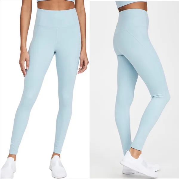 Girlfriend Collective High Rise Compressive Leggings: Sky Light Blue - Image 6