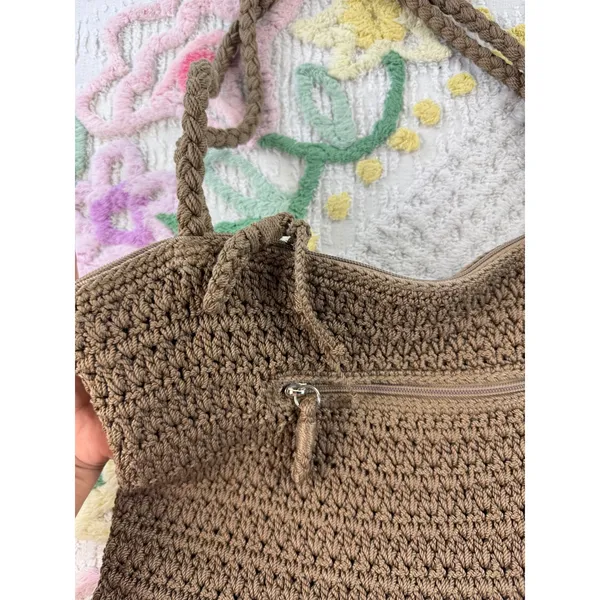 The Sak Crochet‎ Tote Bag Brown Hobo Shoulder Bag - Image 3