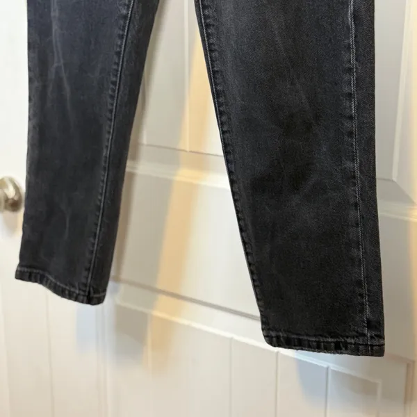 Zara Womens High Waisted Mom Jeans Washed Black Denim Straight Leg Size 4 EUR 36 - Image 6