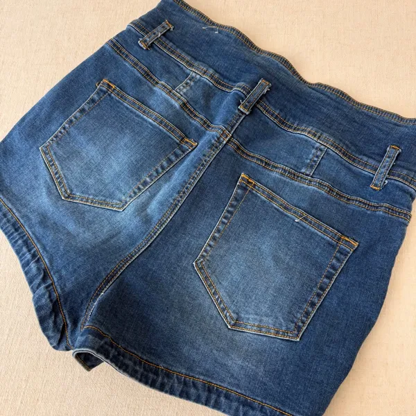 Almost Famous Womens‎ High Rise Denim Shorts Size 13 Blue Medium Wash - Image 13