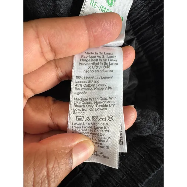 J.Crew‎ Womens Pants Black Linen Cotton Blend Drawstring Basic Lightweight Size 4 - Image 7