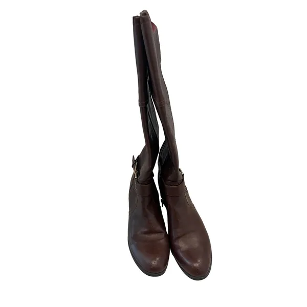 Tall Brown, ridging style gold buckle boots 7‎ - Image 2