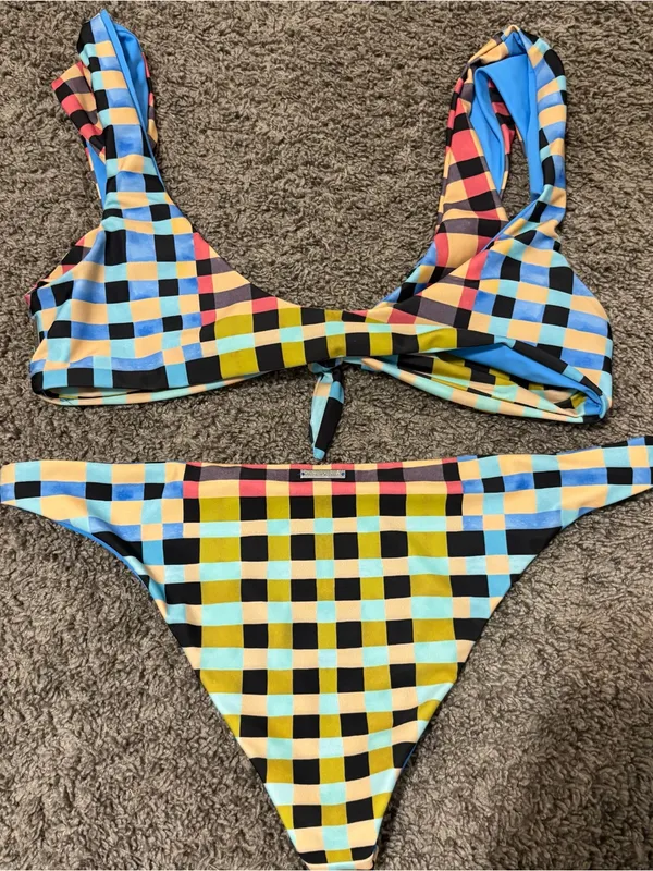 Mara Hoffman Plaid Bikini Set - Image 4
