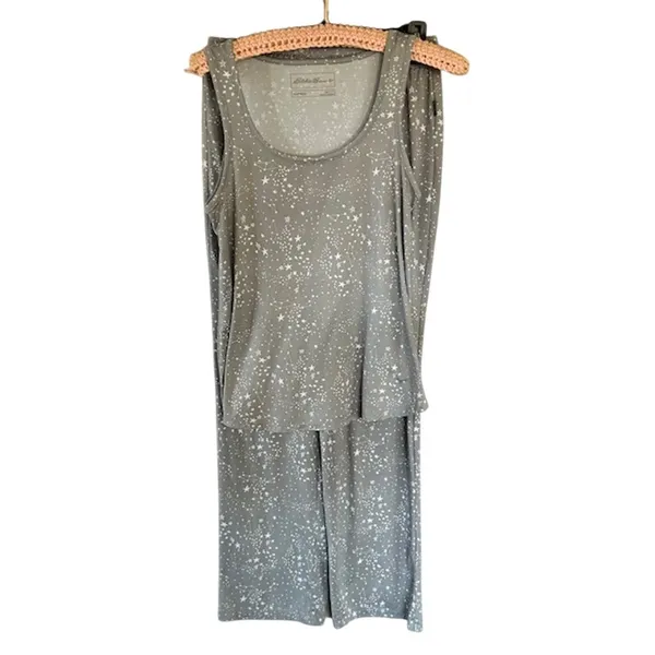 Eddie Bauer Star Print Pajama Set Tank & Pants Small Constellations - Image 2