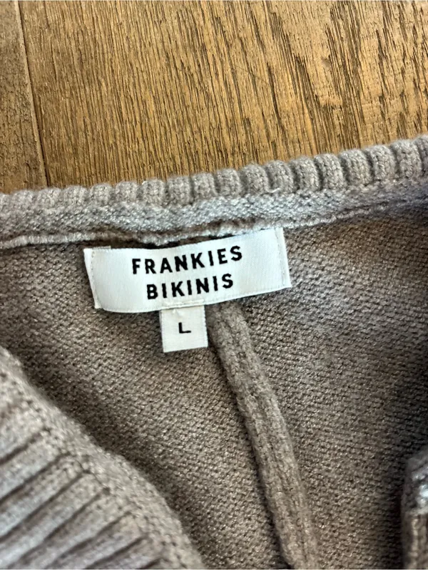 frankie’s bikinis knit long brown fold over pants - Image 3