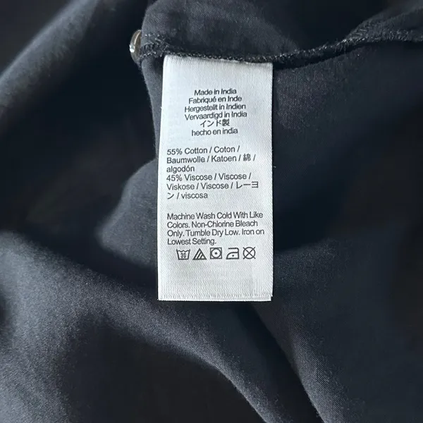Madewell NEW Easy Long Sleeve Popover Shirt Womens S Black Collared Split Neck - Image 9