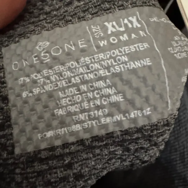 ONESONE Womens XL 1X‎ Plus Size Seamless Marled Grey Leggings Activewear - Image 3