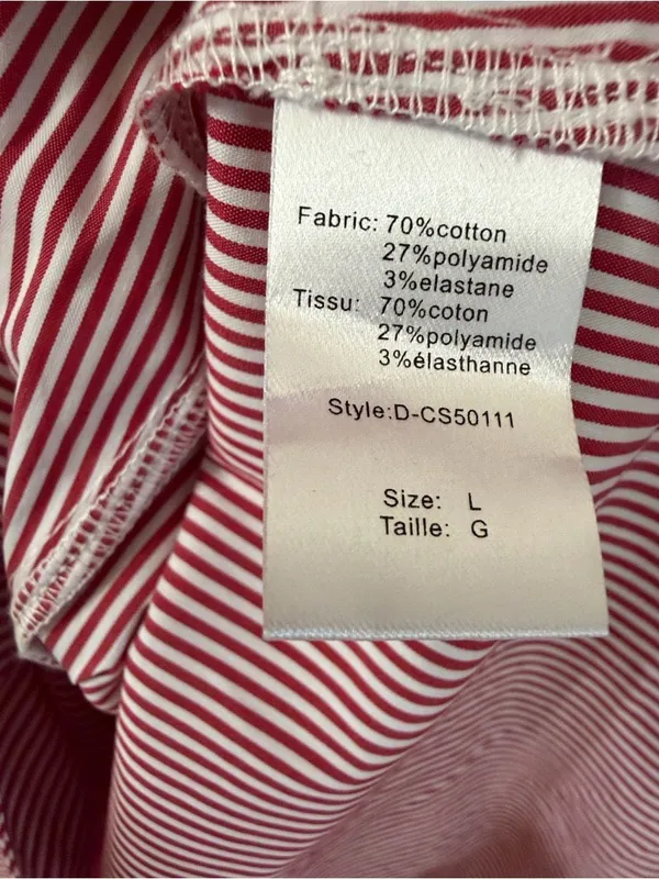 Elan Red & White Stripe Short Sleeve Midi Dress(Size Large) - Image 9