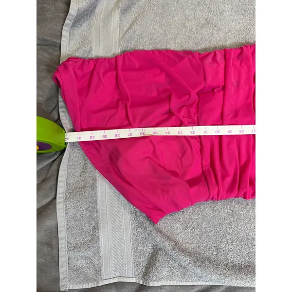 NWT OYS Size XL Rose‎ Pink One Shoulder Ruched Sexy Bodycon Dress Midi Cocktail - Image 6