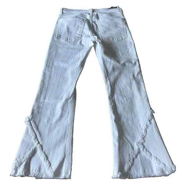 Citizens Of Humanity White Drew Fray Hem Cropped Jeans Size 26 - Image 4
