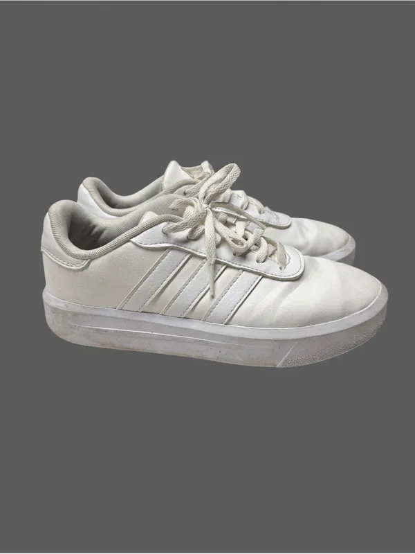 adidas White Low-Top Lace-Up Sneakers - Image 6