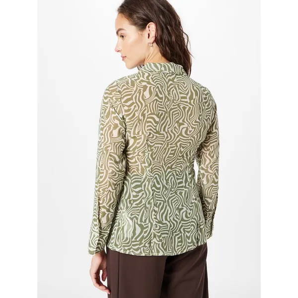 New Abercrombie & Fitch Green Sheer Long Sleeve Blouse Abstract Swirl Top Small‎ - Image 3