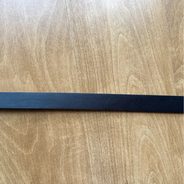 H&M Black Faux Leather Belt with Gold Buckle, Size Medium - Image 10
