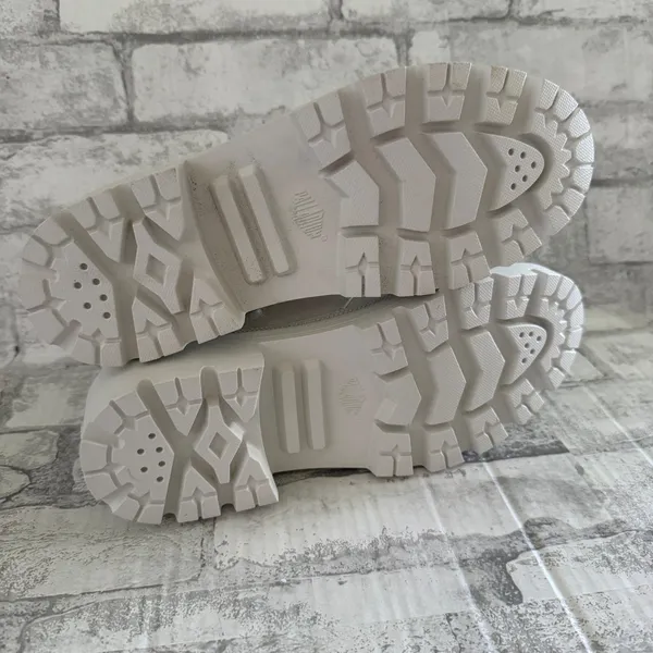 Palladium Pallabase Star White Twill Vegan High Block Heel Platform Lug Boot 8.5 - Image 8
