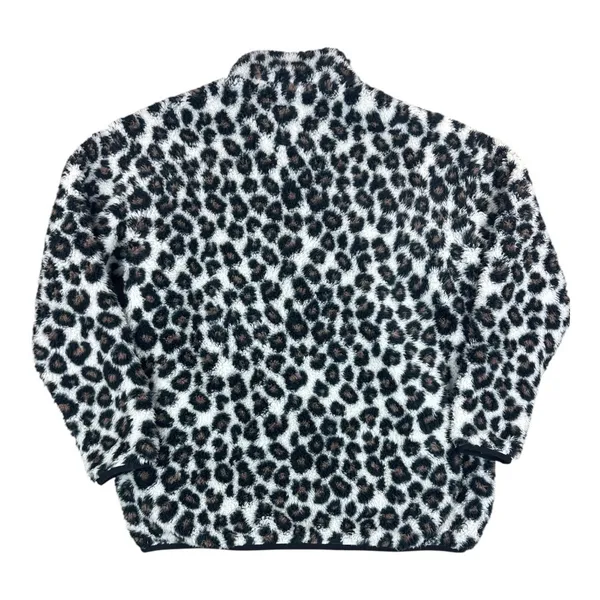 Buc-ee's Women L Leopard Print High Pile Fleece Quarter Zip Pullover Beaver - Image 8