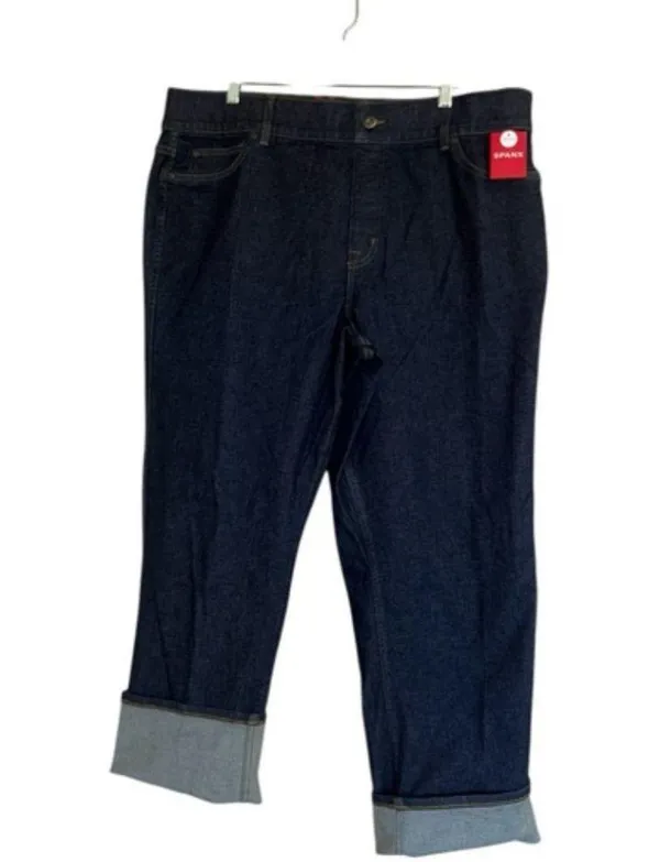 NWT Spanx Cuffed Straight Leg Jeans in Raw Indigo Size 3X - Image 6