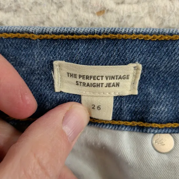 Madewell The Perfect Vintage Straight‎ Jean NG251 High Rise Blue Denim Womens 26 - Image 3