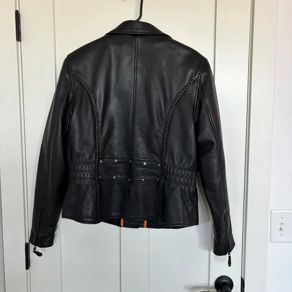 First Classics Leather Women's Black Leather Motorcycle Jacket Insulated Size L - Image 5