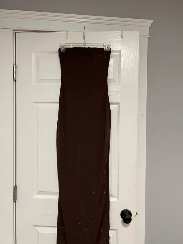 White Fox Platinum Maxi Dress Chocolate - Image 5