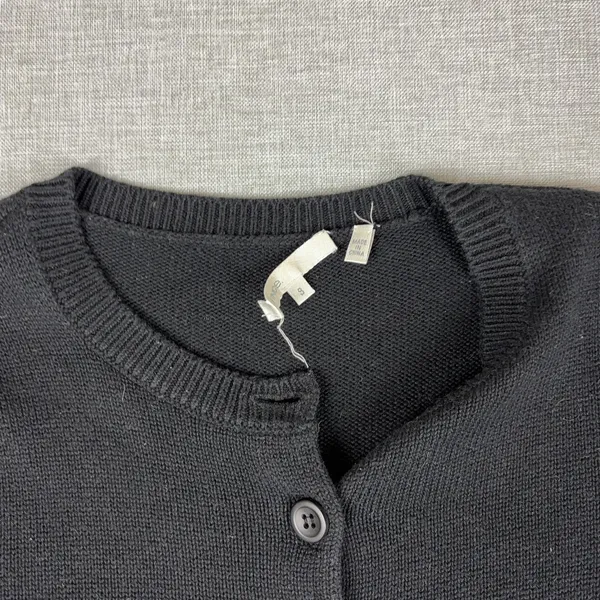 Vince‎ Cardigan Womens S Black 85% Cotton 15% Cashmere Crew Neck Lightweight - Image 5