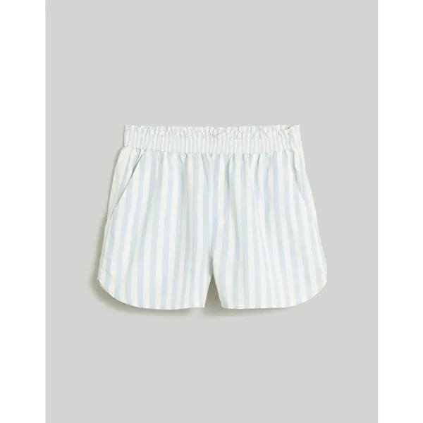 Madewell Pull On Boxer Style Lounge Shorts Blue Stripe Womens Large NEW - Image 9