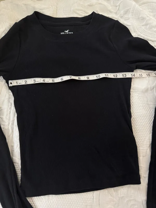 Hollister Black Ribbed Long Sleeve Top - Image 4