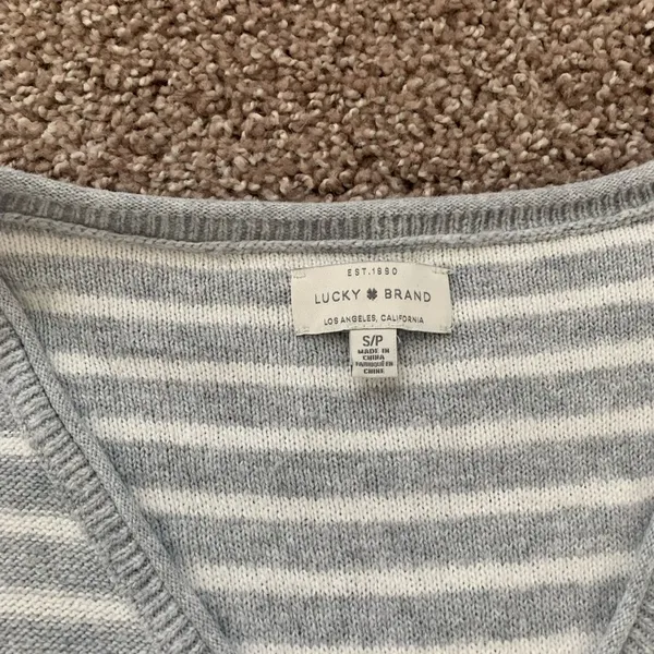 Lucky brand womens v neck striped sweater-layered - Image 3