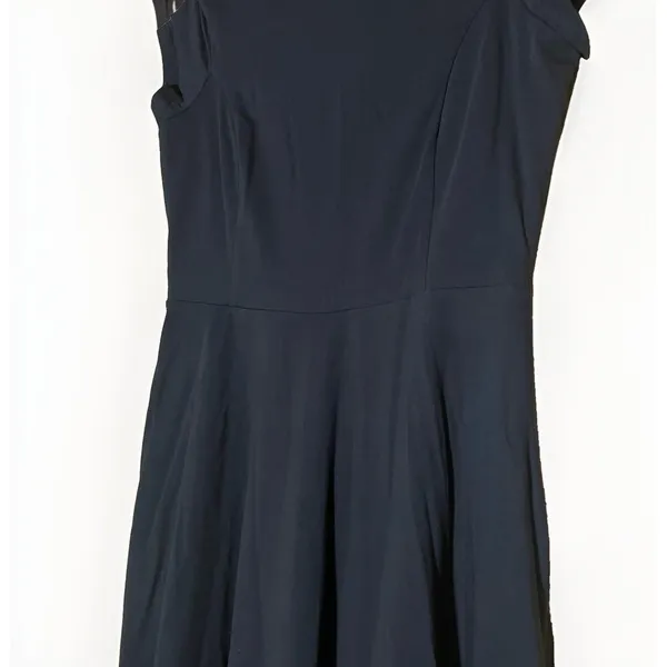 Pact Dress L Black Organic Cotton Fit Flare Midi Minimalist Quiet Luxury Classic - Image 3