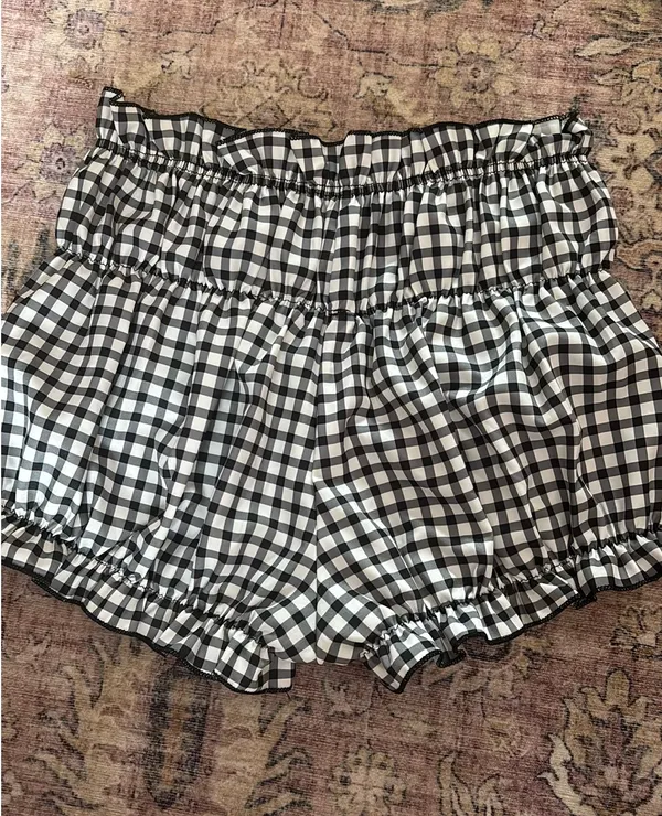 Amazon Gingham Bloomer Ruffle Black and White Shorts Multiple - Image 3